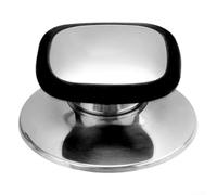 Couvercle Casserole Résistant Chaleur Silicone Anti-Brûlure pour Marmite Cocotte Fonte Trou 0.5-1.2cm Design Carré(black)