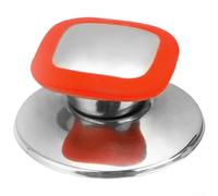 Couvercle Casserole Résistant Chaleur Silicone Anti-Brûlure pour Marmite Cocotte Fonte Trou 0.5-1.2cm Design Carré(red)