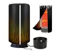 Couvercle chauffant pour réservoir à pression de puits Couverture isolante pour pompe de puits pours temps froid Veste chauffante antigel Imperméable Installation facile,Noir,20×54in/50×137cm