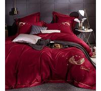 Couvercle Coton literie lit à Broderie Blanche Ensemble Couette jumelle Double King Size Couverture de Courtepointe 240 cm en draps platcènes