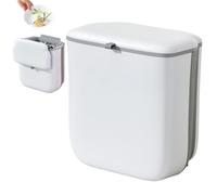 Couvercle Coulissant Mural - Litre de Déchets de Cuisine, Matériel Épaissi Sous Seau D'évier, Poubelle Pliable Compacte Avec Crochet Adhésif | Bac Gain De Place Pour Chambre Camper Salle De Bains Camp