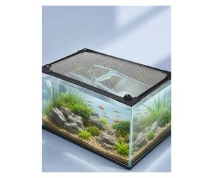 Couvercle d’Aquarium Magnétique avec Poignée, Filet Couverture à Découper | Grille en nylon souple;Poignée de levage pratique;Installation magnétique;Convient aux aquariums int(60x40 cm)