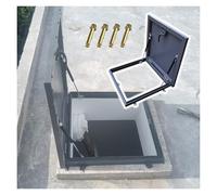 Couvercle d'accès à la trappe de toit métallique étanche à la pluie, couvercles de puits de lumière de grenier avec joint en caoutchouc étanche et poignée de verrouillage intégrés, couvercle