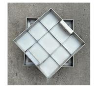 Couvercle d'accès carré en acier inoxydable 304 - 70 x 70 x 8 cm - Poignée rétractable - Couvercle de vidange pour allée - Cadre de fosse septique enterrée