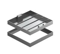 Couvercle d'accès en acier inoxydable - Siphon d'inspection caché - Couvercle de drainage carré invisible pour entrée septique - 40 x 40 cm - Étanche