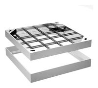 Couvercle d'accès et cadre en acier inoxydable - Trappe de sol carrée décorative invisible - 400 x 400 mm - Très résistante - Idéale pour les solutions de revêtement de sol - Design sûr et élégant