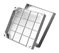 Couvercle d'accès invisible en acier inoxydable et cadre 500 x 500 mm - Couvercle d'inspection pour pavé - Design encastré - Acier 304 - Parfait pour une utilisation en extérieur
