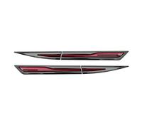Couvercle D'admission Autocollants de panneau feuille voiture, autocollants garde-boue d'aile latérale , protection décorative extérieure carrosserie, accessoires D'air Latéral Voiture Décoration(Red)
