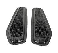 Couvercle d'admission d'air prise d'air du capot, 2pcs Style de fibre de carbone voiture décorative Prise d'air d'admission Scoop Capot Capuchon Couverture Universelle