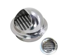 Couvercle d'aération, Capuchon d'aération Mural, Sortie de Ventilation, Sortie d'aération Murale, évent de soffite Rond, Couvercle de Grille à persiennes en Acier Inoxydable, avec Maille