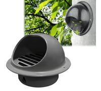 Couvercle d'aération externe de qualité supérieure - Bouchon d'aération mural en acier inoxydable noir, blanc et gris - Grille ronde épaisse coupe-vent et imperméable - Idéal pour la maison, la salle