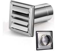 Couvercle d'aération mural en acier inoxydable, persienne conique à fermeture automatique à travers la grille d'aération murale, sortie d'évacuation coupe-vent et imperméable