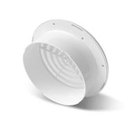 Couvercle d'aération rond en plastique ABS avec filet anti-mouches, fournit un échange d'air incontrôlé pour les pièces nécessitant une ventilation constante comme salles de bains et blanc 80mm/3.2"