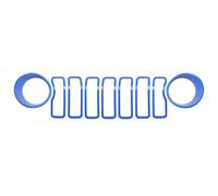 Couvercle D'anneau De Calandre Et Anneau De Phare Décoratif Pour Jeep Pour Wrangler JL 2024 Aspect Fiber De Carbone Grille de Devant(Bleu)