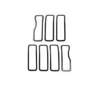 Couvercle D'anneau Décoratif De Calandre Extérieure ABS Pour Jeep Pour Wrangler JL 2024 Up Accessoires Voiture Grille de pare-choc(Noir carbone)