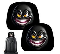 Couvercle d'appui de voiture drôle, pardoué Halloween Big Eyes Protecteur de la voiture, accessoires de casque de siège facile à installer pour décoration intérieure automatique, 2 pack