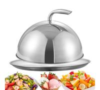 Couvercle d'Arrosage pour Plancha - Protecteur avec Plateau Rond | Couvercle d'Arrosage pour Gril en Acier Inoxydable - pour Table à Manger Extérieur Convivialité Restaurant Cuisine