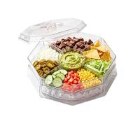 Couvercle de à légumes - Séparateur amovible à cinq sections, de nourriture, bol de refroidissement pour pique-nique à dessus transparent | Plat de restauration divertissant