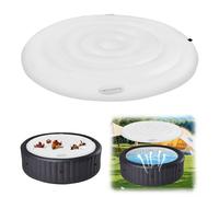 Couvercle de Bain à Remous, 138cm PVC Couverture Spa Gonflable avec Poignée, Isolation Thermique Pliable pour Spa, Spa Rond Gonflable Extérieur, Économie D'Énergie, Résistant À la Pluie, à Neige, Rond