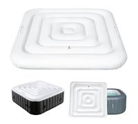 Couvercle de Bain à Remous, 160CM Couverture De Spa Gonflable avec Poignée, Couverture De Spa pour Bain À Remous, Économie D'Énergie, Universel et Pratique pour Spa (Carrée-160CM)