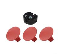 Couvercle de bobine de rechange et tête de coupe pour débroussailleuse Bosch AFS 23-37 F016F04841 Rouge 3 couvercles 1 base 37 cm x 3,5 mm Boîtier en plastique robuste pour entretien efficace du