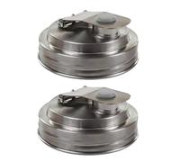 Couvercle de bocal en acier inoxydable - Couvercle de pot délicieux | 2 x Bordures en acier inoxydable | d'accessoires de fruits à boire, salade, ameublement