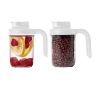 Couvercle de bocal Mason bec verseur blanc Jarware 82690 avec poign e, lot de 2
