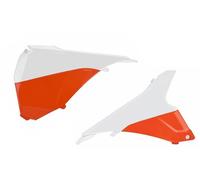 COUVERCLE DE FILTRE A AIR KTM 125/500 EXC/EXCF 14-16 COULEUR BLANC/ORANGE