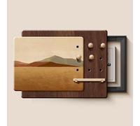Couvercle de Boîte À Fusibles Décoratif en Bois avec Étagère et Crochets, Panneau de Disjoncteur Caché, Boîte de Distribution Couvrant Le Panneau de Grotte for Le Bureau(Brown 3-L,Rough,29.5x21.6in)
