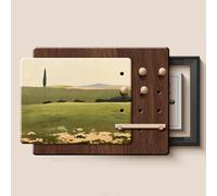 Couvercle de Boîte À Fusibles Décoratif en Bois avec Étagère et Crochets, Panneau de Disjoncteur Caché, Boîte de Distribution Couvrant Le Panneau de Grotte for Le Bureau(Green 1-R,Rough,25.6x18.5in)