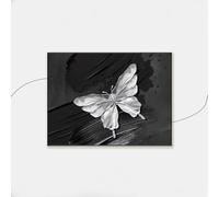 Couvercle de boîte à fusibles décoratif - Motif papillon noir et blanc - Art minimaliste - Installation facile - Pour salon, chambre à coucher B - 45 x 55 cm