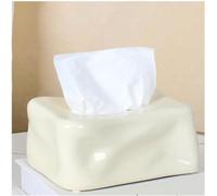 Couvercle de boîte à mouchoirs en céramique multicolore 19,5 x 13,5 x 9 cm(Beige)