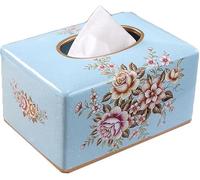 Couvercle de boîte à mouchoirs en céramique rechargeable ovale rectangulaire for salle de bain, cuisine, chambre à coucher(Rectangle Style 3)