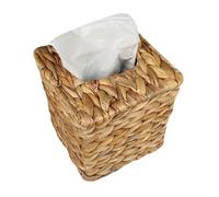Couvercle De Boîte à Mouchoirs En Jacinthe D'eau Carré Avec Trou Supérieur Support De Boîte à Serviettes En Osier Support De Boîte à Mouchoirs Décoratif Pour Le Bureau à Domicile 5,7*5,7*5,7 Pouces