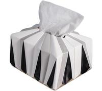 Couvercle de boîte à mouchoirs rechargeable en céramique multicolore(Black White)