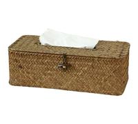 Couvercle de boîte à mouchoirs rectangulaire 10, 6x4, 7x3, 5 Pouces, Panier de Rangement tissé en Osier avec Couvercle pour Salon Salle Bain, boîte à mouchoirs en Osier