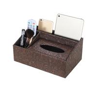Couvercle de boîte à mouchoirs rectangulaire rétro avec rangement, support de boîte à mouchoirs multifonction en cuir PU avec boîte de télécommande, boîte de rangement décorative pour serviette de