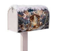 Couvercle De Boîte Aux Lettres De Noël - Format Standard À Thème Religieux | Housse Magnétique pour Boîte Aux Lettres Nativité | pour Ferme Cour Parc Appartement Bordure De Trottoir