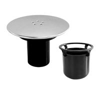 Couvercle de bonde de douche, couvercle d'écoulement de douche, pour bonde de douche Viega Tempoplex, 90 mm/115 mm, couvercle de bonde de douche, chromé, blanc