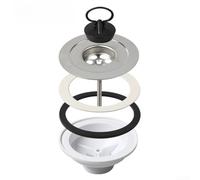 Couvercle de bonde d'évier de cuisine de 114 mm, noyau intérieur en acier inoxydable SUS304 avec double étanchéité, joints en PVC EVA, bouchon anti-fuite
