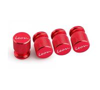 Couvercle de Bouchons d'air de Pneu de Voiture pour FR Leon 5F FR Mk2 Mk3 4 pièces Accessoires de Voiture Roues automatiques Jantes Autocollants Bouchons de Valve de Pneu(Red)
