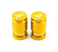 Couvercle de Bouchons d'air de Pneu de Voiture pour MV F3 675 800 Brutale 1000 Turismo Veloce RC Capuchons De Valve Roue Et Pneu(Gold)