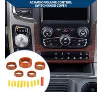Couvercle De Bouton De Commutation De Climatisation A-C, De Phare, De Média Pour Dodge Pour Ram 13-17 / Garniture Intérieure / Élégant Alliage D'Aluminium / 5 Pcs Orange
