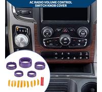 Couvercle De Bouton De Commutation De Climatisation pour AC De Phare De Commutation Média Pour Dodge Pour Ram 13-17 Garniture Intérieure Élégant Alliage D'Aluminium 5 Pcs Violet