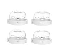Couvercle de Bouton de Gaz 4 Pièces en Abs Blanc pour Cuisinière | Verrou de Protection, Usage Plupart des Plaques et Fours, Lot de 4 Pièces