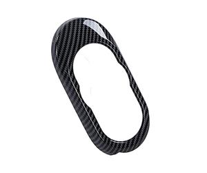 Couvercle de Bouton Multimédia, Remplacement des Garnitures de Couvercle de Bouton de Commande Multimédia de Style Fiber de Carbone de Voiture pour F55 F56 F57 Hayon 2014-2021