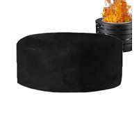 Couvercle de brasero rond, couverture de brasero d'extérieur - Couvertures de brasier rondes imperméables 210D résistantes | Protection de cheminée extérieure noire, couverture de brasier pa