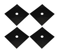 Couvercle de Brûleur de Cuisinière Noir 4 Pièces Réutilisable | Cache Plaque Electrique 16cm, Fibre de Verre, Nettoyage Rapide, Résistance à Chaleur pour Four et Gaz