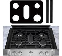 Couvercle de brûleur réutilisable avec revêtement anti-adhésif PTFE - Résistant à la chaleur jusqu'à 230 °C - Pour plaques de cuisson au gaz et électriques - Avec 2 remplisseurs d'espace