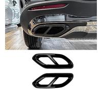 Couvercle de cadre de tuyau d'échappement de silencieux arrière de voiture pour Mercedes Benz Classe GLC X254 GLC260 GLC300 AMG 2023 2024, quatre sorties,Glossy Black